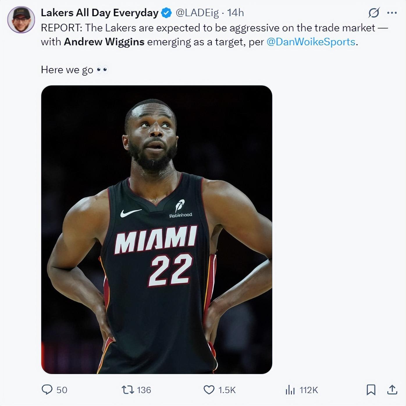 开云在线-热记曝湖人交易维金斯要点:湖媒列4换1出首轮 完美先发可冲冠